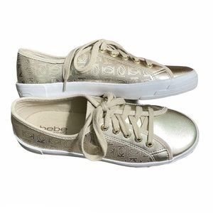Bebe Dane Sport Lace Up Sneaker Gold 9